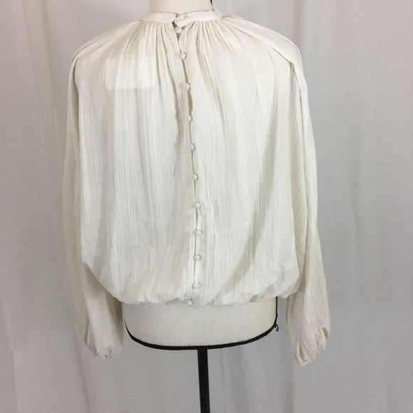 Ivory Balloon Sleeve Blouse - Picture 3 of 4